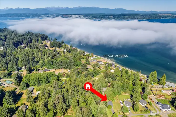 Community beach access is just minutes from the house.