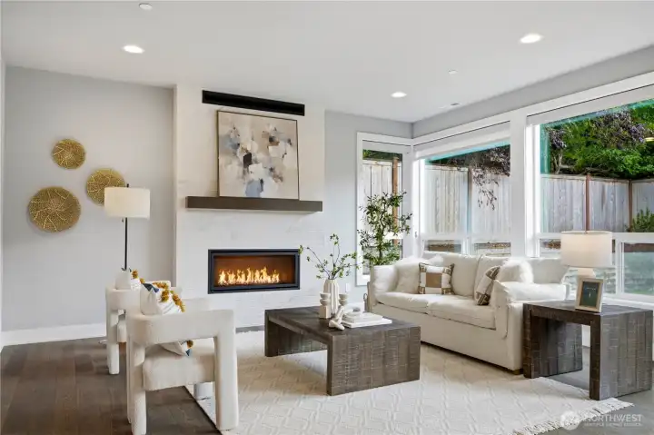 Livingroom with cozy fireplace Livingroom with cozy fireplace