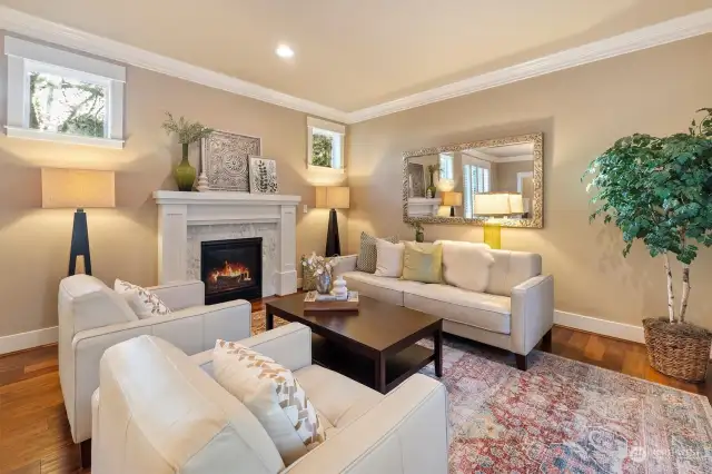 Living room has fireplace and is very relaxing!