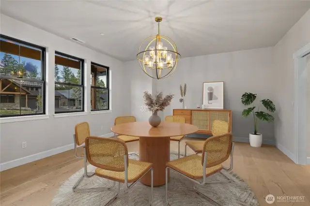 Dining room. Virtually staged photo.
