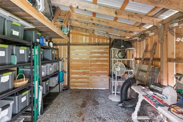 Inside outbuilding