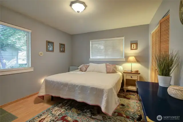 Peaceful primary retreat with room to relax and unwind. Easy-care plank laminate flooring allows you to bring your own style with a favorite rug or decor.