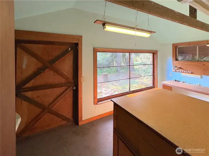 Sewing room in shop