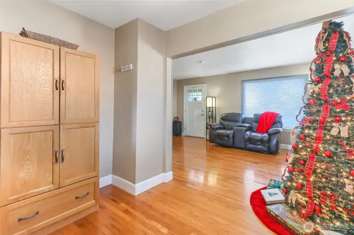 View of living from dining area