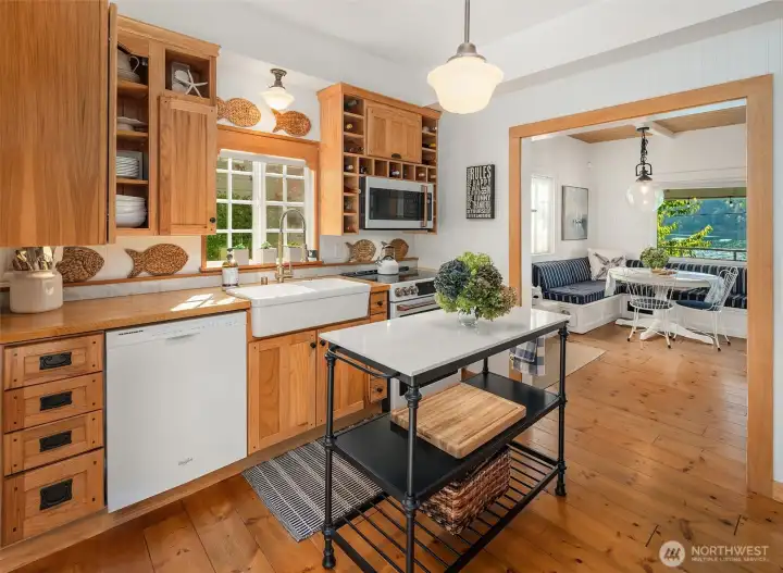 Welcome to this newly updated kitchen with new appliances - refrigerator, induction double oven range, & convection microwave