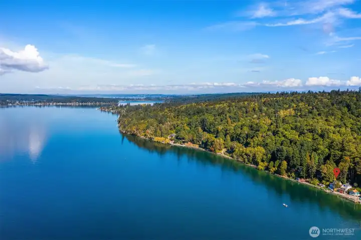 Looking north into Quartermaster Harbor