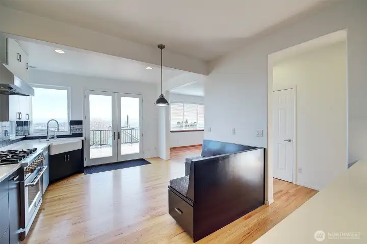 Brand new range oven just installed and farmhouse sink