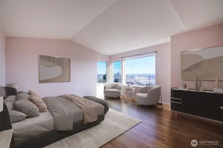 Primary suite is huge with wonderful views