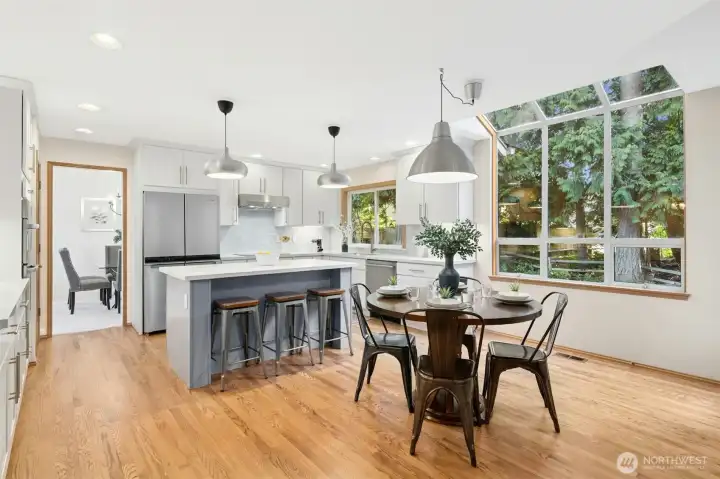 Note the newly refinished hardwood floors and interior paint.