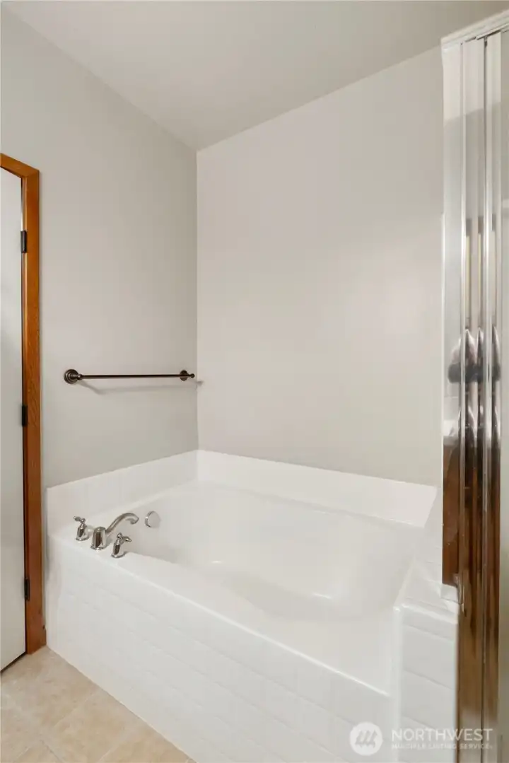 Full tub and Separate shower.