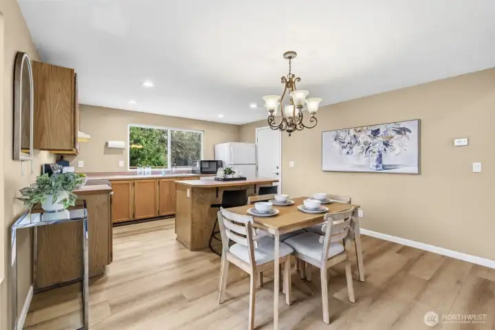 Open to living spaces for easy entertaining