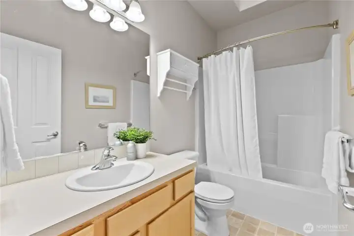 The comfortable and efficient guest bathroom.