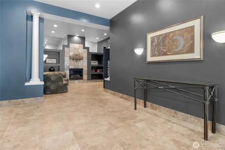 Wonderful secure lobby entrance with seating area