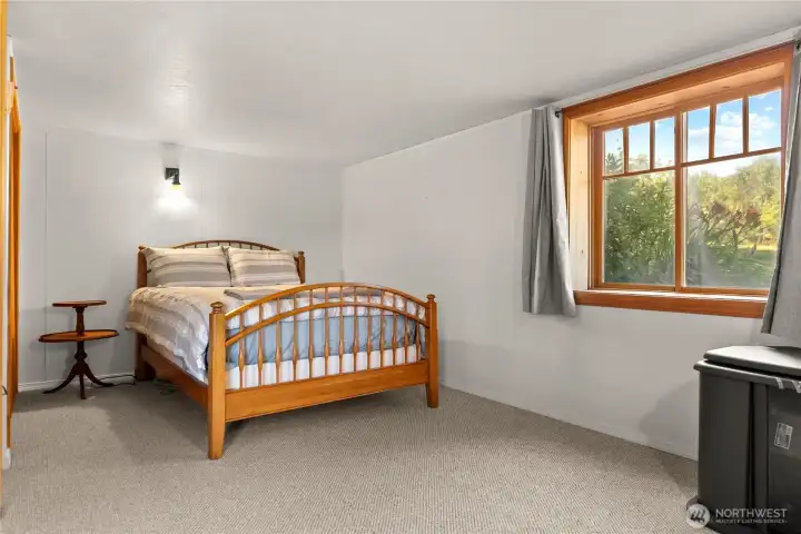 Lower level bedroom with closet