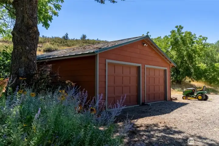 Two car garage with electric doors
