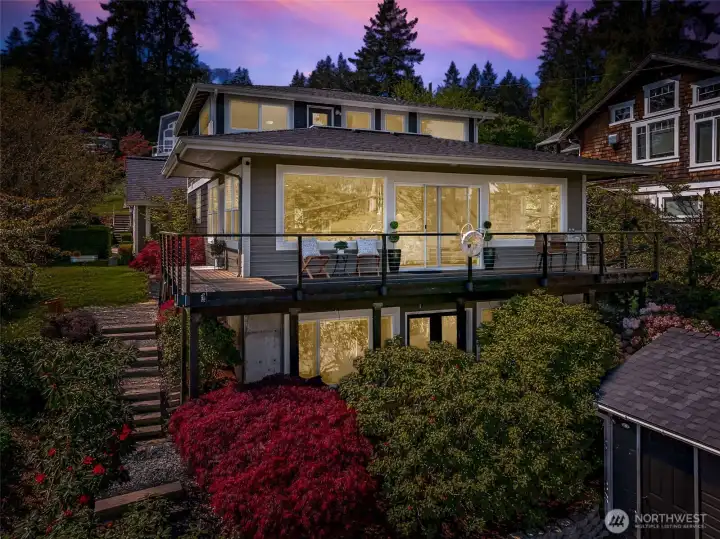The home as imagined at twilight.