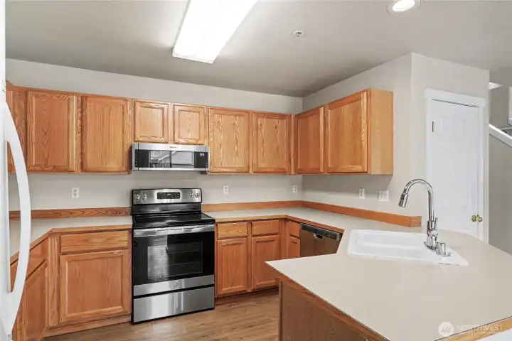 Updated Dishwasher, stove and microwave.