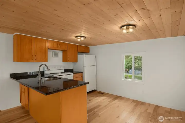 Space for a breakfast table right off the kitchen.