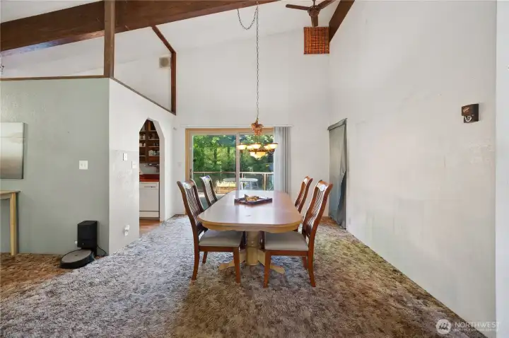 Dining area with access to back Deck