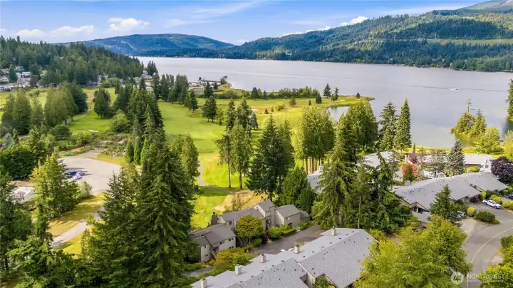 Enjoy a scenic setting where lush fairways, mature evergreens, and Lake Whatcom create a picturesque Pacific Northwest backdrop. Enjoy a scenic setting where lush fairways, mature evergreens, and Lake Whatcom create a picturesque Pacific Northwest backdrop.