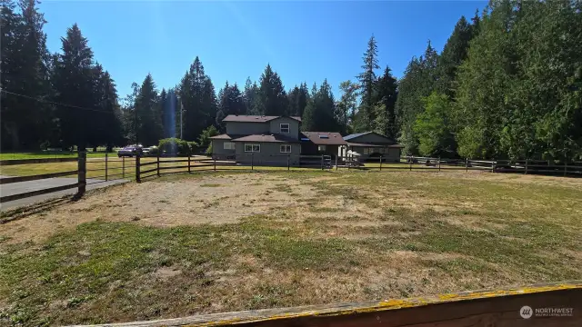 From the arena looking to the back yard.