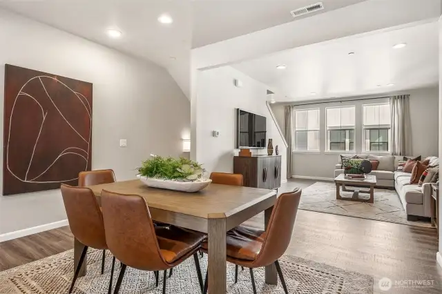 Cypress Dining nook to kitchen example