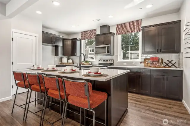 Cypress Dining nook to kitchen example