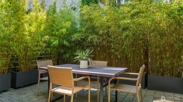 Private dining area on the outside