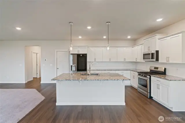 stainless appliances, refrigerator, microwave, oven, dishwasher