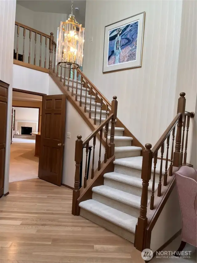 New solid white oak hardwood entry