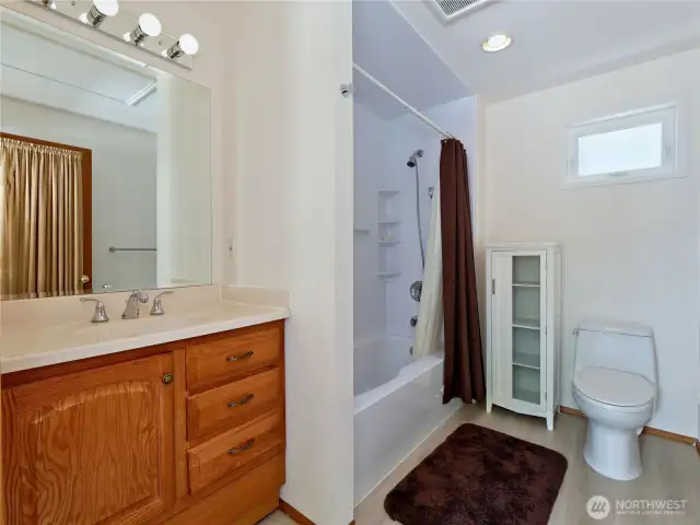 A full bath at the main floor.
