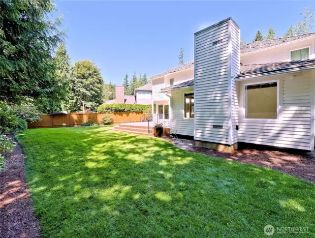A big piece of lawn for your dogs running.