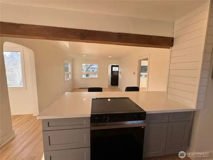 Kitchen in evening
