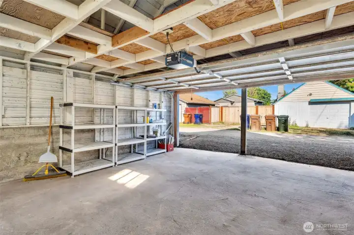 interior of two car garage