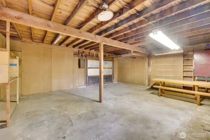 Interior of garage