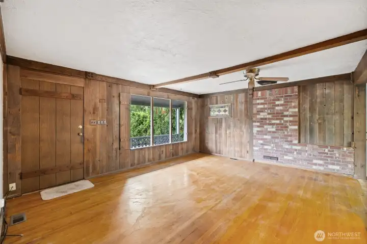 Living room with hardwoods