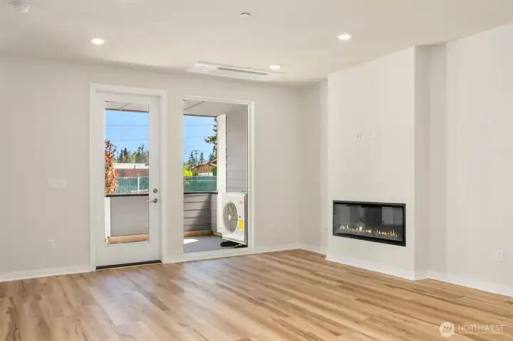Fireplace and covered patio