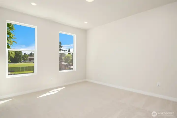 South-facing primary bedroom