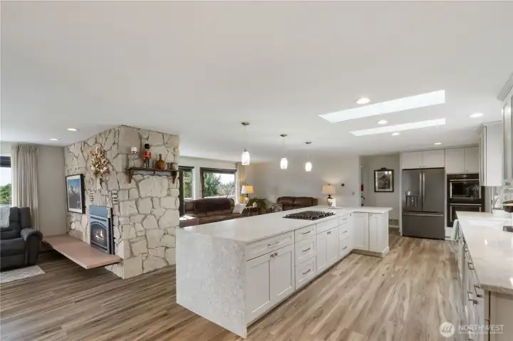 Completely remodeled kitchen with 14 foot island!