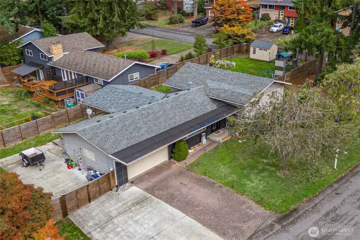 Large corner lot with enough parking for an RV and a boat/ trailer