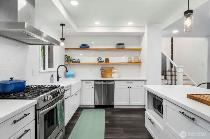 shelving in kitchen