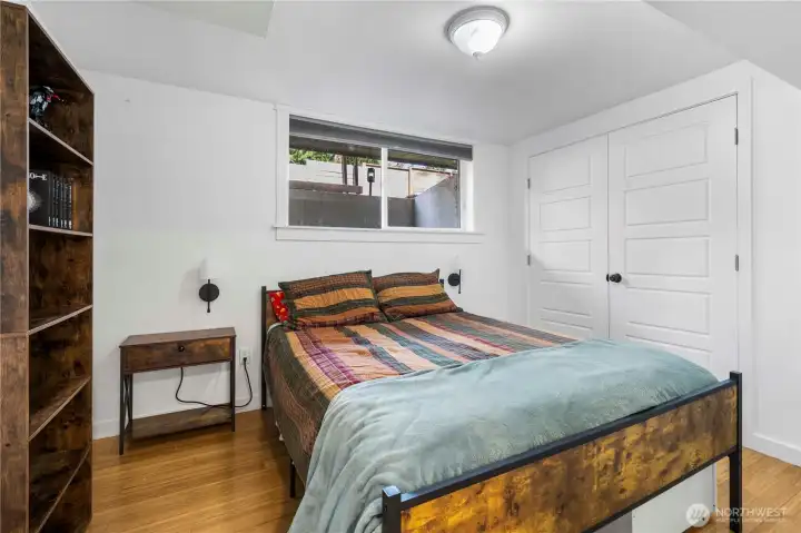 Primary bedroom with double closets