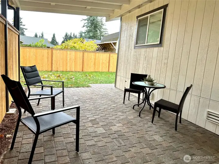 Inviting cover patio at the main entrance.