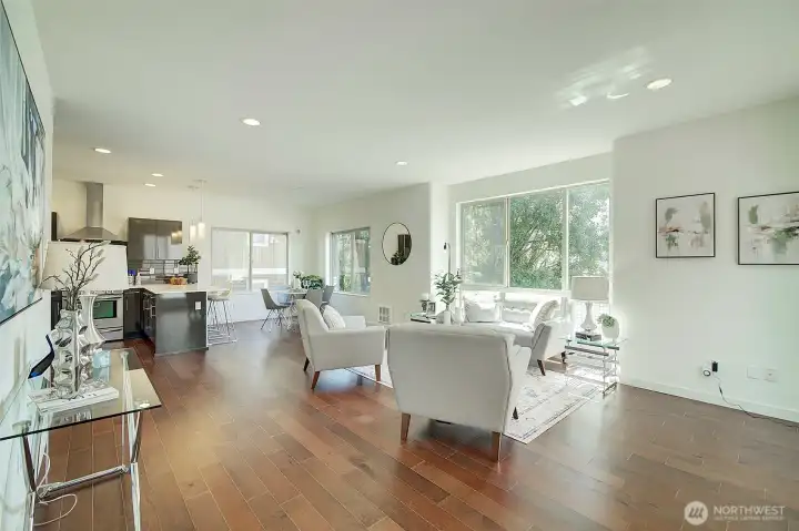 Second Level Open Living/Dining Room