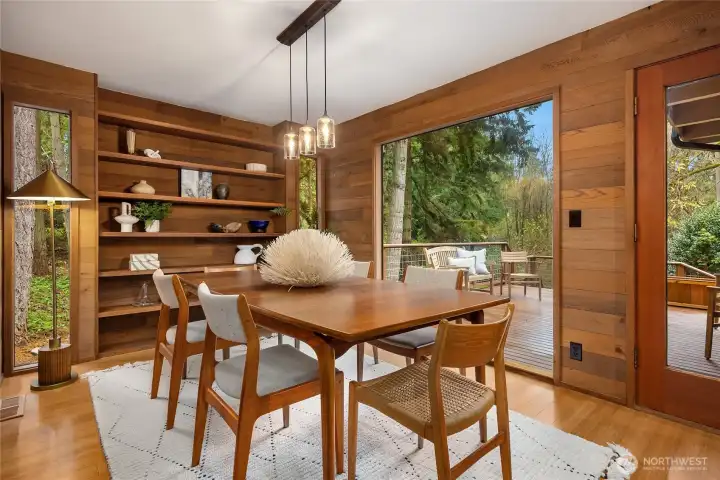 Dining room with easy access to sunny deck.