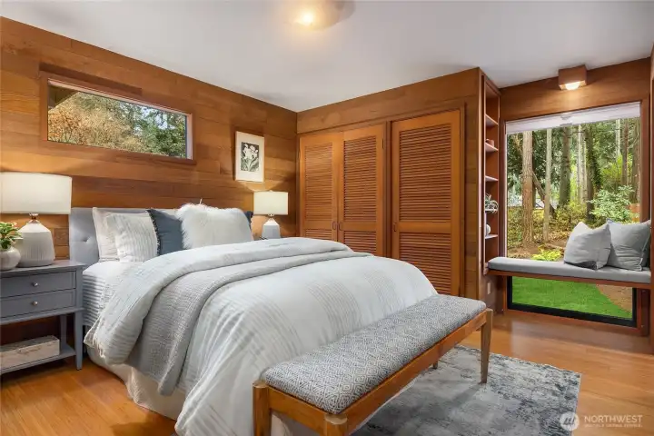 Bedroom #2 with window seat. Approximately 14' X 11'