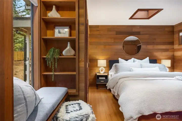 Bedroom #3 with same great build-ins and skylight.