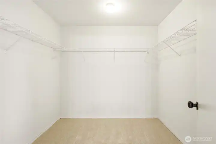 Large walk-in closet offers excellent storage