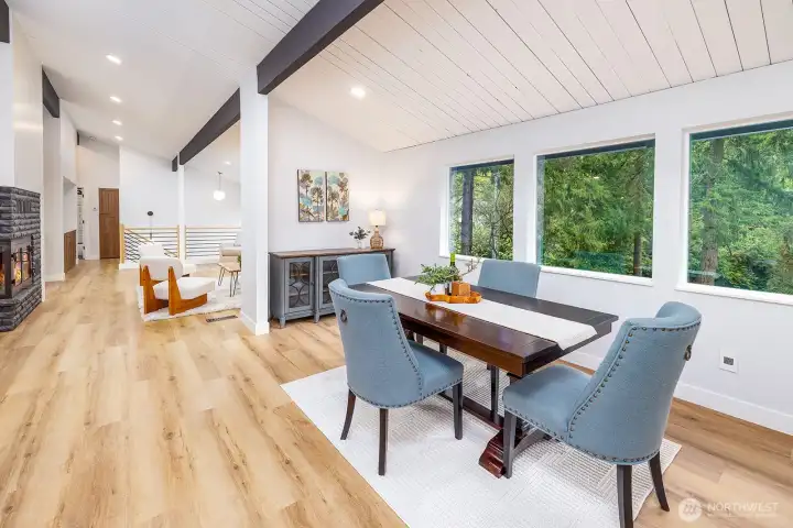 Formal dining room is shown here with a table for 4-6 but this space can easily accommodate seating for up to 10 at least, most likely even more.