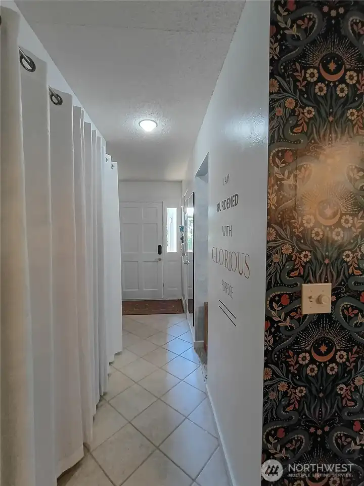 Facing the entry from the dining room